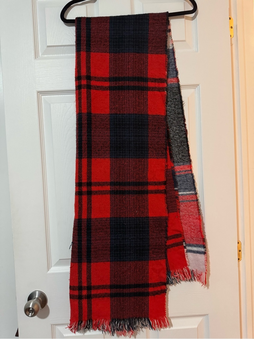 Red and Black Plaid Scarf